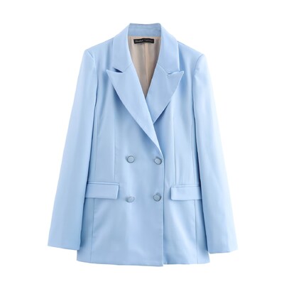 Minimalista duplasoros, hosszú ujjú felső és nadrág szett nőknek derék közepén, alkalmi kis lábú új öltöny dzseki