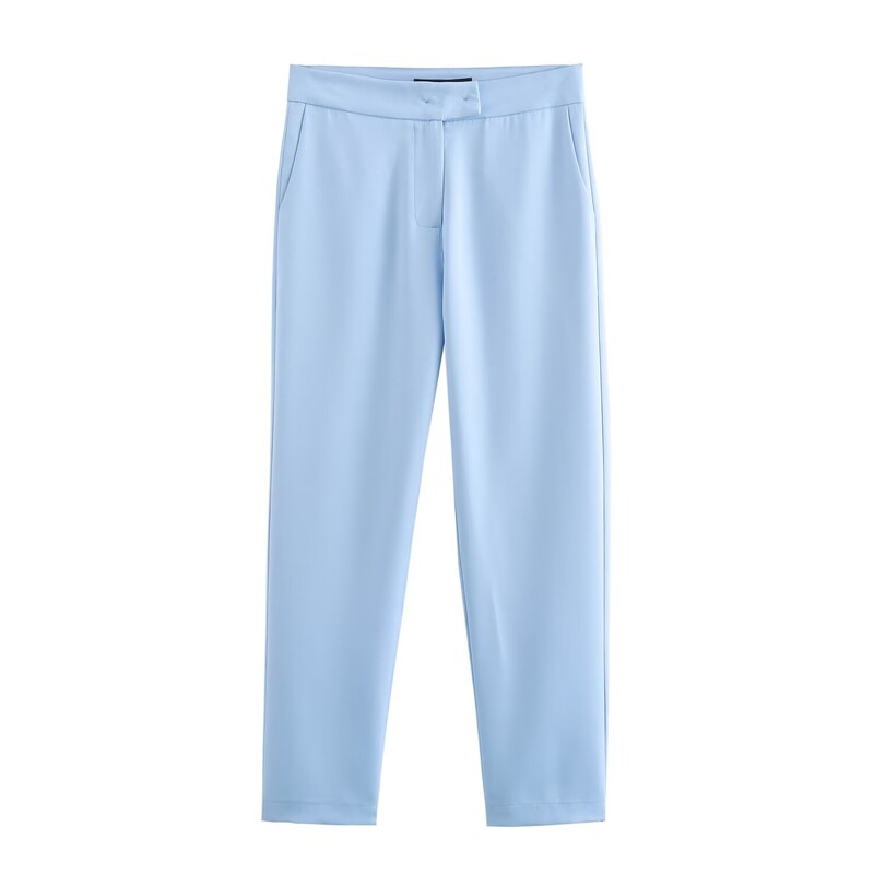 Minimalista duplasoros, hosszú ujjú felső és nadrág szett nőknek derék közepén, alkalmi kis lábú új öltöny dzseki