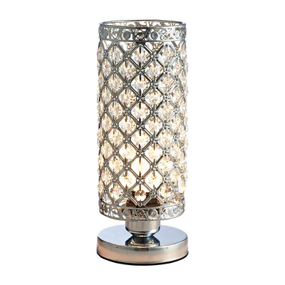 Lampă de masă din cristal Lampă de masă modernă noptieră argintie lampă de birou elegantă decorativă pentru noptieră pentru dormitor