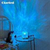 Claeted LED Dynamic Water Ripple Projector Night Lights Flacără Atmosferă Lampă de masă pentru Noptiere Living Room Decor Lămpi