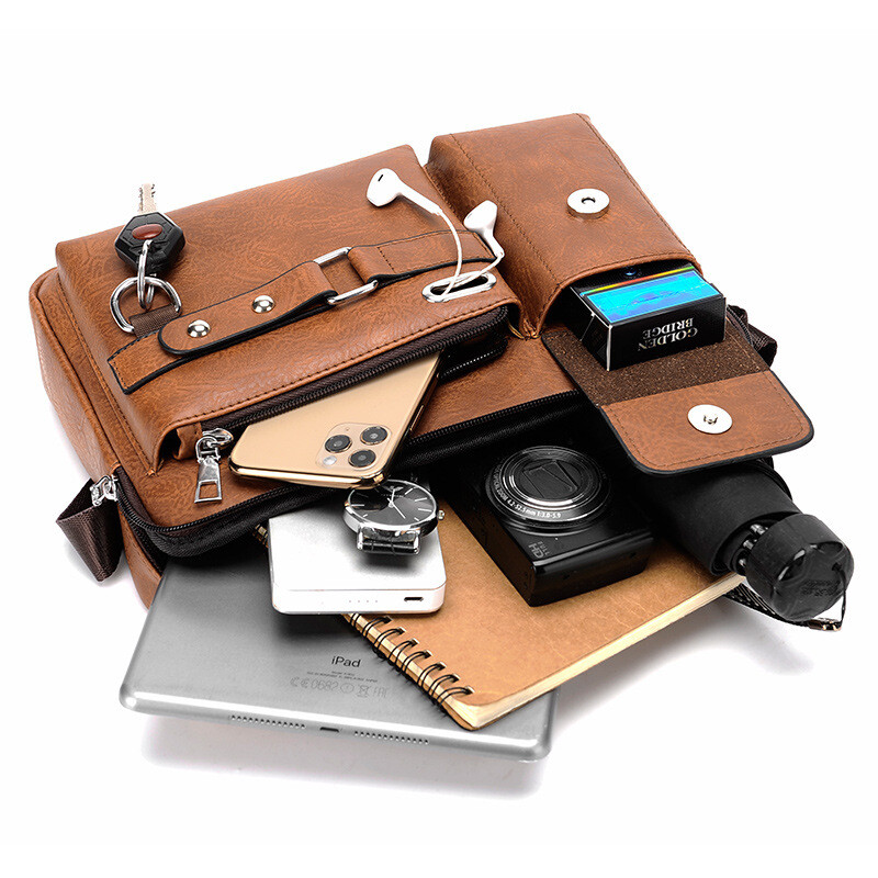 Kisméretű férfi táska táska bőr kézitáska kereszt váll üzleti táska Boston táskák négyzet alakú pénztárcák kereszttartó férfi táska