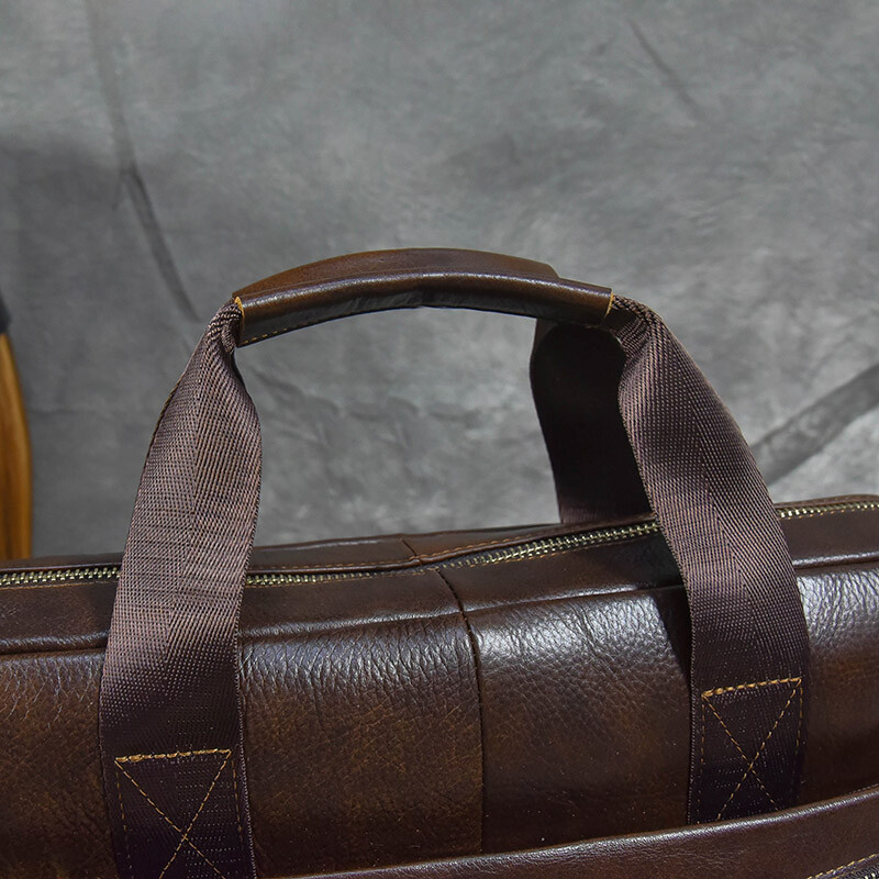 Valódi bőr táska 15,6 hüvelykes laptop számítógép táskához Cowskin férfi kézitáska férfi bőr válltáska