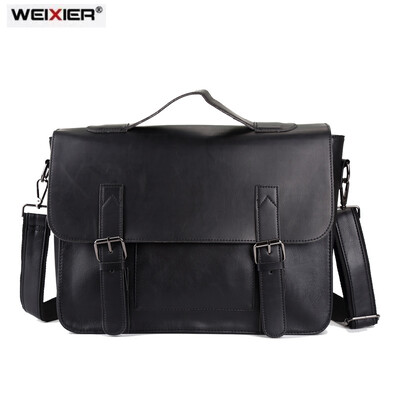 Vīriešu zīmols Vintage portfelis Biznesa biroja klēpjdatora soma Trakais zirgs Ādas rokassomas Ikdienas vīrietis Kurjersomas Retro vīriešu Totes