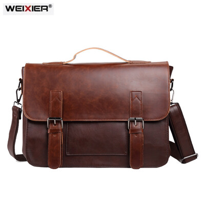 Vīriešu zīmols Vintage portfelis Biznesa biroja klēpjdatora soma Trakais zirgs Ādas rokassomas Ikdienas vīrietis Kurjersomas Retro vīriešu Totes