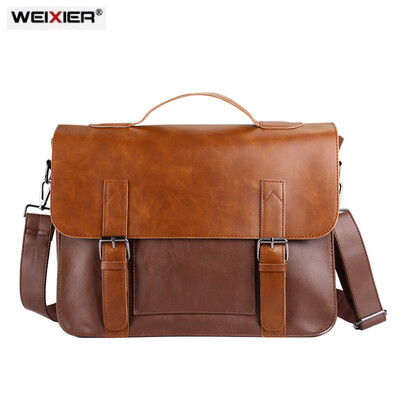Vīriešu zīmols Vintage portfelis Biznesa biroja klēpjdatora soma Trakais zirgs Ādas rokassomas Ikdienas vīrietis Kurjersomas Retro vīriešu Totes
