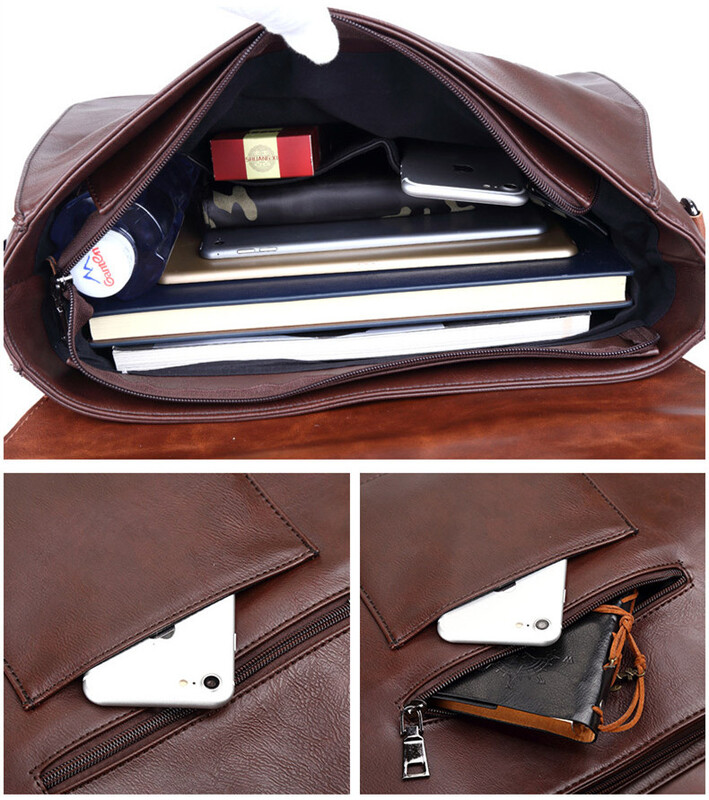 Vīriešu zīmols Vintage portfelis Biznesa biroja klēpjdatora soma Trakais zirgs Ādas rokassomas Ikdienas vīrietis Kurjersomas Retro vīriešu Totes
