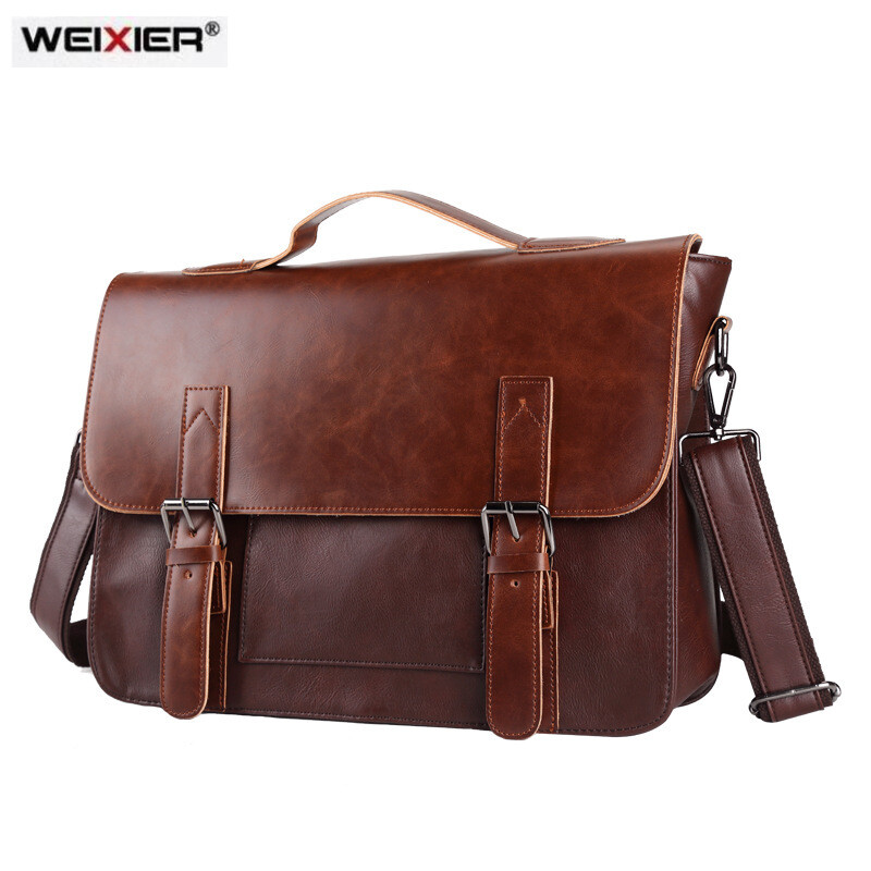 Vīriešu zīmols Vintage portfelis Biznesa biroja klēpjdatora soma Trakais zirgs Ādas rokassomas Ikdienas vīrietis Kurjersomas Retro vīriešu Totes