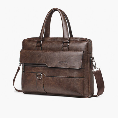 Férfi aktatáska táska PU bőr vintage laptop kézitáska számítógép váll üzleti hordtáska messenger táska táska férfi férj