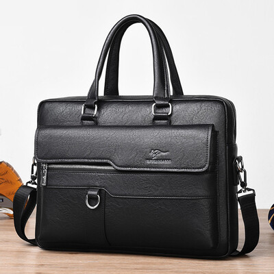 PU ādas portfelis vīrietim jurista dizainera rokassomiņa Luksusa klēpjdators plecu biznesa biroja darbs Messenger Crossbody sānu soma
