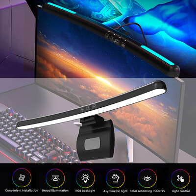 Led monitor lámpák sáv Érintő kapcsoló ívelt RGB képernyő függőlámpa tompított asztali lámpa munkához laptop számítógép LED lámpa