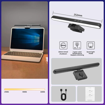 Led monitor lámpák sáv Érintő kapcsoló ívelt RGB képernyő függőlámpa tompított asztali lámpa munkához laptop számítógép LED lámpa