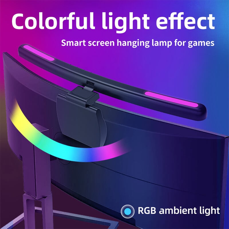 Led monitor lámpák sáv Érintő kapcsoló ívelt RGB képernyő függőlámpa tompított asztali lámpa munkához laptop számítógép LED lámpa