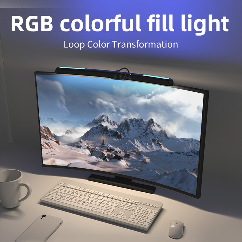 Led monitor lámpák sáv Érintő kapcsoló ívelt RGB képernyő függőlámpa tompított asztali lámpa munkához laptop számítógép LED lámpa