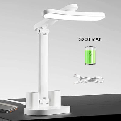 Pulkstenis LED galda lampa USB uzlādējama aptumšojama galda lampas salokāmas acu aizsardzības darbvirsmas mācību galds lasīšanas nakts gaismas lampas