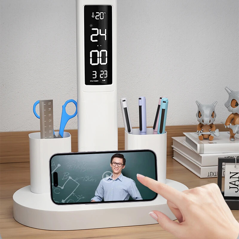 Pulkstenis LED galda lampa USB uzlādējama aptumšojama galda lampas salokāmas acu aizsardzības darbvirsmas mācību galds lasīšanas nakts gaismas lampas