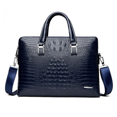Servietă Geantă Bărbați Piele PU Crocodil Aligator Geanta de mână Laptop 14 Computer Bărbați Umăr Business Messenger Geanta Soț