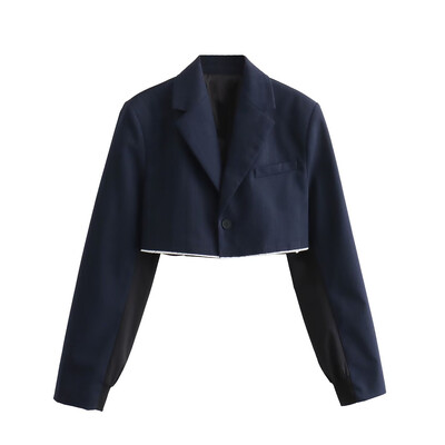 UNIZERA2024 rudens jauns sieviešu modes svītras īss pilota uzvalks mētelis ar augstu vidukli Bikses modes komplekts