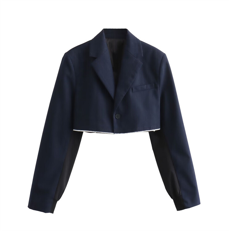 UNIZERA2024 rudens jauns sieviešu modes svītras īss pilota uzvalks mētelis ar augstu vidukli Bikses modes komplekts