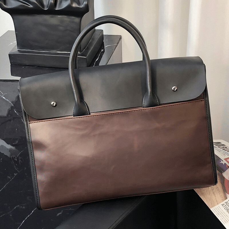 Vintage Crazy Horse aktatáska utazási valódi bőr kézitáska luxus férfi futár számítógép válltáska 14 hüvelykes laptop