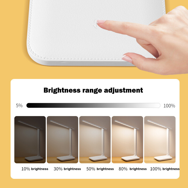 LED-es asztali lámpa Érinthető, összecsukható, 3 színű, fokozatmentesen szabályozható, USB újratölthető éjjeli lámpa, olvasószem védő éjszakai fény