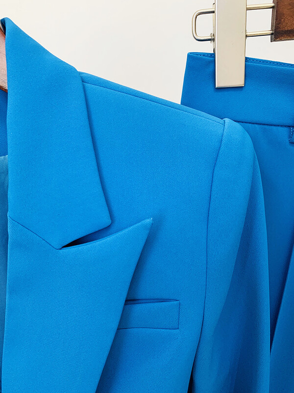 VRHUNSKA KVALITETA, najnoviji dizajnerski komplet odijela za pistu iz 2024., ženski dvodijelni uski sako s širokim hlačama s jednim gumbom