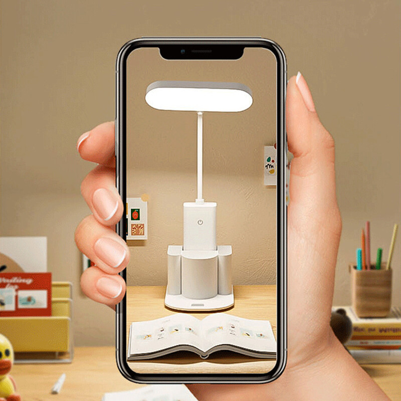 LED galda lampa 3 līmeņu aptumšojama pieskāriena nakts gaisma USB uzlādējama acu aizsardzības salokāma galda lampa guļamistabas gultai