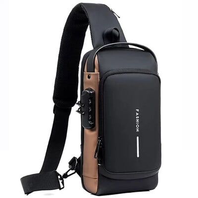 Мъжка многофункционална USB чанта за рамо против кражба Човек Crossbody Cross Body Travel Sling Чанти за гърдите Пакет Messenger Pack за мъже