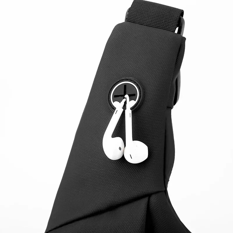 Vīriešu plecu soma ūdensizturīgs USB Oxford Crossbody Bag Sling daudzfunkcionāls īso ceļojumu kurjera komplekts vīriešu rokassomām