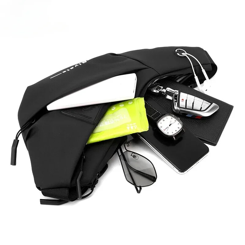 Vīriešu plecu soma ūdensizturīgs USB Oxford Crossbody Bag Sling daudzfunkcionāls īso ceļojumu kurjera komplekts vīriešu rokassomām