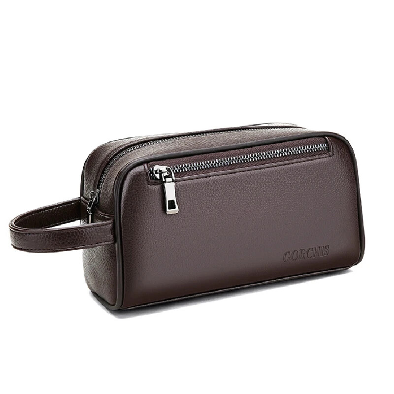 Visokokvalitetne muške torbe s kvačilom od prave kože Modne poslovne kvačila Paket kartica Telefonske torbice Putni novčanik protiv krađe Muški