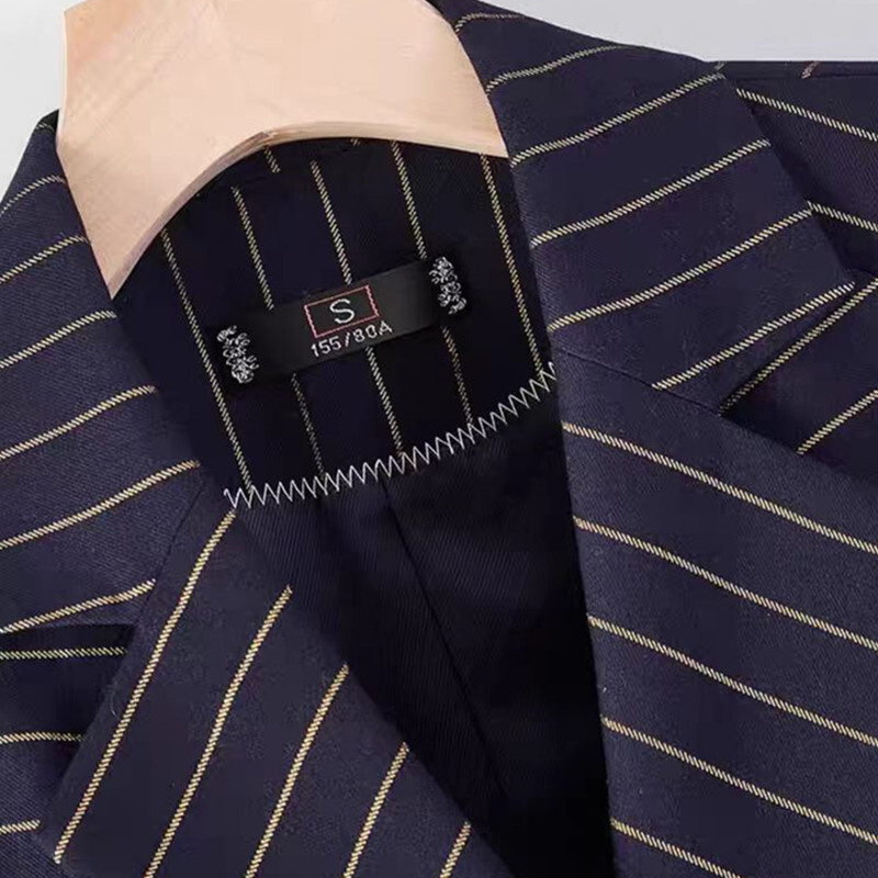 NAVIU Fashion Γυναικεία Γυναικεία Γυναικεία Γυναικεία Επίσημη Χρυσή ρίγες Σετ κοστούμι παντελόνι Γυναικείο επαγγελματικό σακάκι και παντελόνι