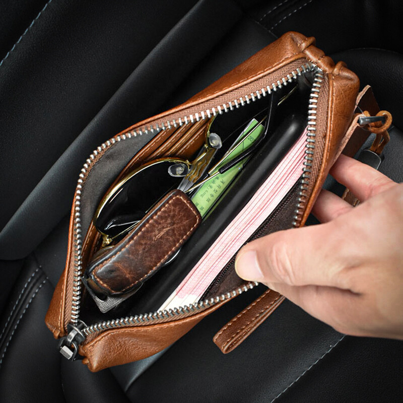 ROOG férfi valódi bőr kuplung kiváló minőségű hosszú pénztárca női luxus mobiltelefon táska hitelkártya tartó pénztárca csuklótáskák