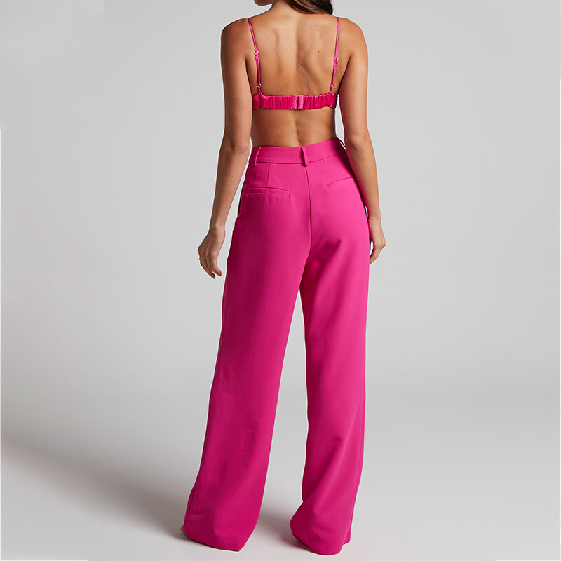 BAMBOOBOY Modni ležerni ženski komplet sakoa Elegantne duge hlače Sako odijelo Jednobojni dvodijelni uredski damski jesensko-zimski komplet