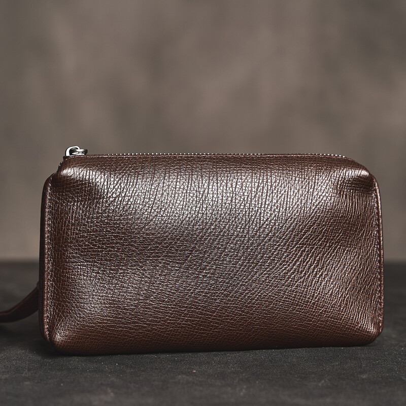 Férfi valódi bőrből készült nagy kapacitású kuplungtáska felső rétegű marhabőr kézitáska alkalmi puha bőr hosszú pénztárca mobiltelefon táska