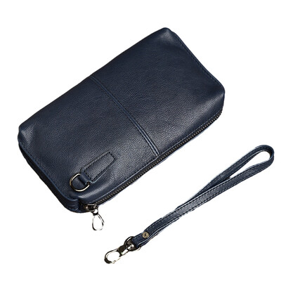 NASVA vīriešu īstas ādas sajūga soma Ādas garš maks Vienkārša mobilā tālruņa soma sieviešu somiņa kredītkaršu turētājs