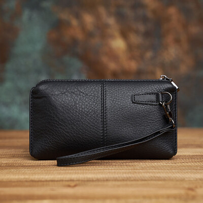 NASVA vīriešu īstas ādas sajūga soma Ādas garš maks Vienkārša mobilā tālruņa soma sieviešu somiņa kredītkaršu turētājs