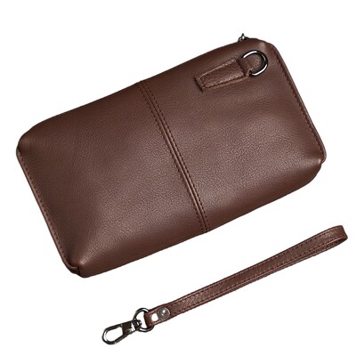 NASVA vīriešu īstas ādas sajūga soma Ādas garš maks Vienkārša mobilā tālruņa soma sieviešu somiņa kredītkaršu turētājs