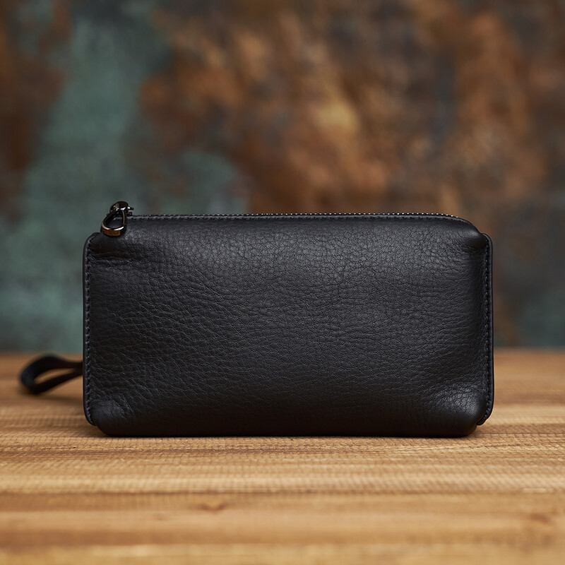 NASVA vīriešu īstas ādas sajūga soma Ādas garš maks Vienkārša mobilā tālruņa soma sieviešu somiņa kredītkaršu turētājs