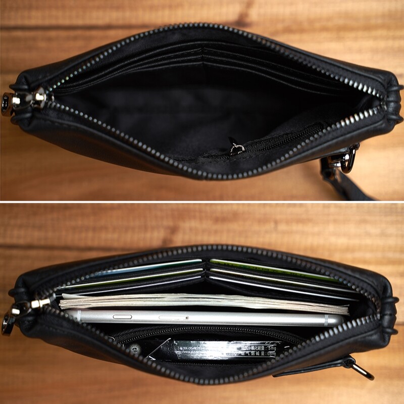 NASVA vīriešu īstas ādas sajūga soma Ādas garš maks Vienkārša mobilā tālruņa soma sieviešu somiņa kredītkaršu turētājs