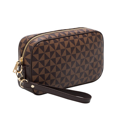 Poșetă pentru bărbați noi Poșetă din piele pentru încheietura mâinii, genți de mână clasice cu flori, buzunar pentru telefon, cu fermoar, geantă pentru monede, sac vintage la îndemână