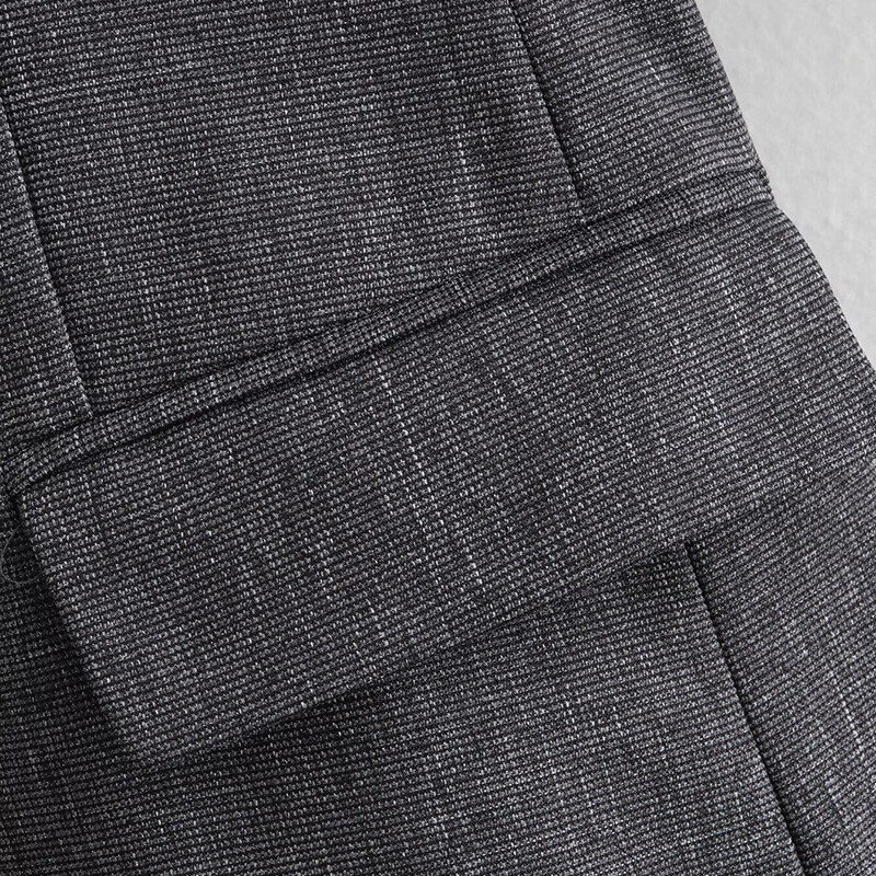 UETEEY sieviešu eleganti modes pelēki bikses uzvalki sievietēm, kabatas, pogas, bleizeri, sānu rāvējslēdzēja bikses, eleganti sieviešu kostīmi