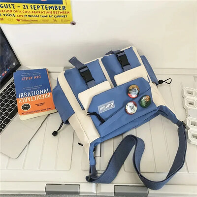 Harajuku Vīriešu neilona Crossbody Somas sievietēm Kurjersoma Meiteņu Skolas Grāmatu Somas Jauniešu Kanvas Rokassomas Plecu soma Sac Bolsas