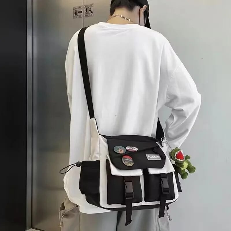 Harajuku Vīriešu neilona Crossbody Somas sievietēm Kurjersoma Meiteņu Skolas Grāmatu Somas Jauniešu Kanvas Rokassomas Plecu soma Sac Bolsas