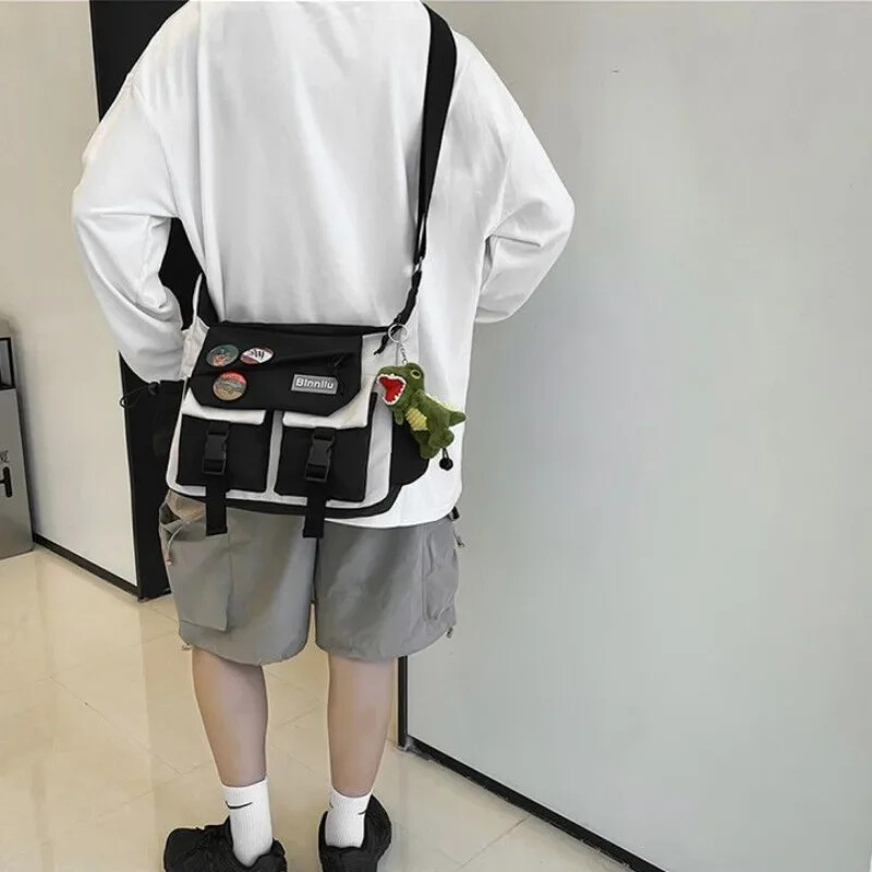 Harajuku Vīriešu neilona Crossbody Somas sievietēm Kurjersoma Meiteņu Skolas Grāmatu Somas Jauniešu Kanvas Rokassomas Plecu soma Sac Bolsas