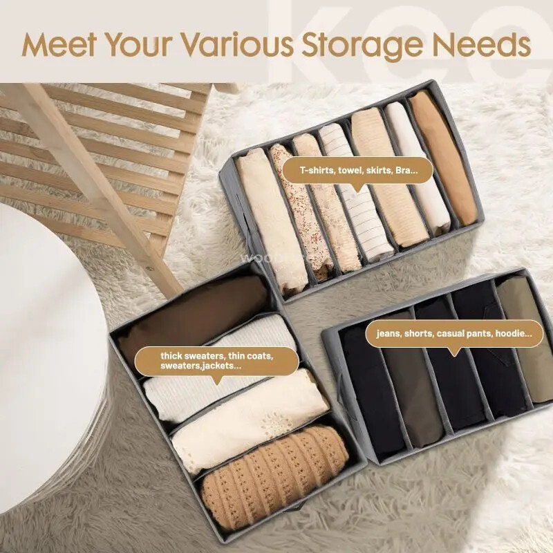 Apģērbu organizēšanas sistēma Apakšveļas atvilktņu organizators Uzglabāšanas kaste Salokāma Skapja Atvilktne Glabāšana Apakšbiksēm Zeķes Krūšturis