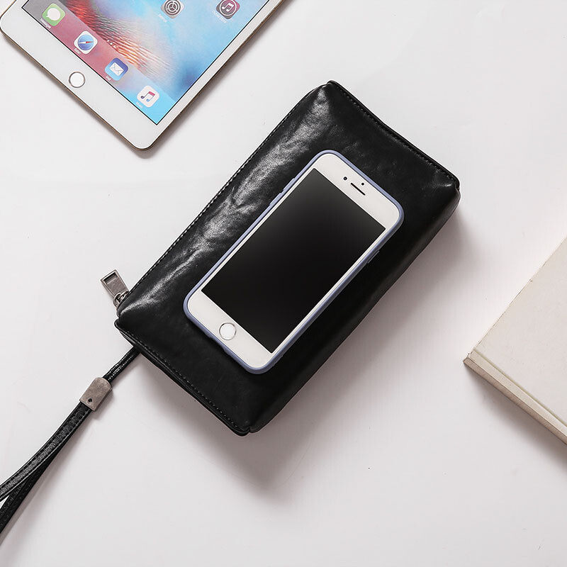 AETOO muške kožne torbice, dugi novčanici od meke kože, spojke od biljno štavljene kože