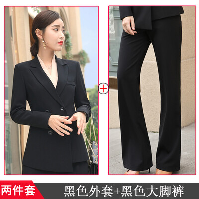 Kétrészes szett méretű formális munkakarrier blézerkabát nadrággarnitúrával piros sötétkék fekete női nadrágkosztüm