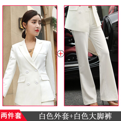 Kétrészes szett méretű formális munkakarrier blézerkabát nadrággarnitúrával piros sötétkék fekete női nadrágkosztüm