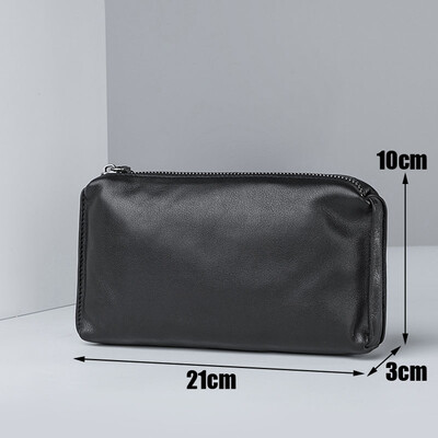 AETOO Meeste käekotid, meeste nahast pehmest nahast vabaaja käekotid, pikad lukuga rahakotid, nahast mobiilikotid