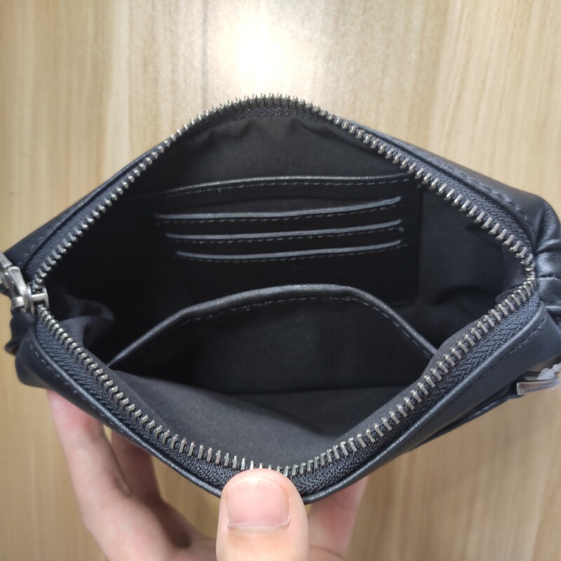 AETOO Muške torbice, muške kožne torbice od mekane kože za ležerne potrebe, dugi novčanici s patentnim zatvaračem, kožne torbe za mobitele